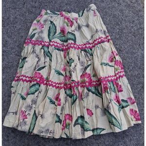 Vintage reminiscence womens size 24 waist midi tiered 80's skirt Stewart richer